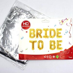 Bidoluhobi Folyo Balon Bride To Be Gümüş Renk Çok Renkli