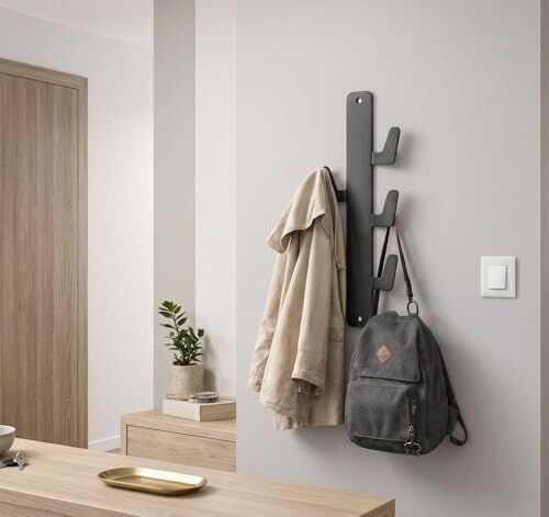 Yapışkanlı Dikey Askılık 6 Kancalı Kaktüs Tasarım Duvar Askısı Metal Siyah Askılık Duvara Yapıştırılabilir Çok Amaçlı Askı Banyo Mutfak Antre Askılığı