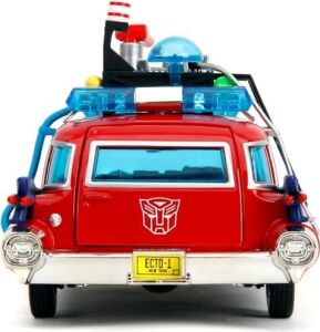 Jada Toys  x Ghostbusters Ecto-1 Die-Cast Metal Model Araba, 1:24 Ölçek, Kırmızı-Beyaz