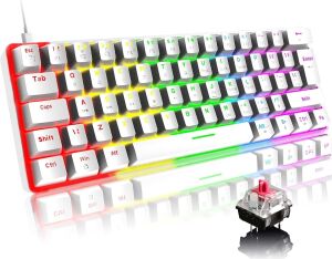 Robeve Blic Oyuncu Klavyesi Rgb Klavye 20 Modlu Ayarlanabilir Renk Seçeneği Rgb Suya ve Toza Dayanıklı Klavye Oyun Klavyesi Oyuncu Klavye Mekanik Klavye Kırmızı Switch (Beyaz)