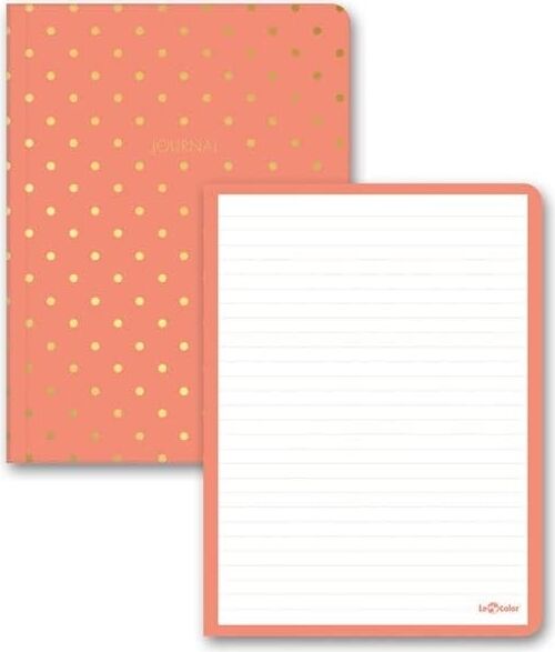 Puantiyeli Mini Defter Çizgili Mercan 14X20 cm