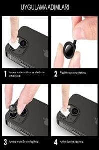 Apple iPhone 13 Alüminyum Alaşım Temperli Cam Kamera Lens Koruyucu - Mavi