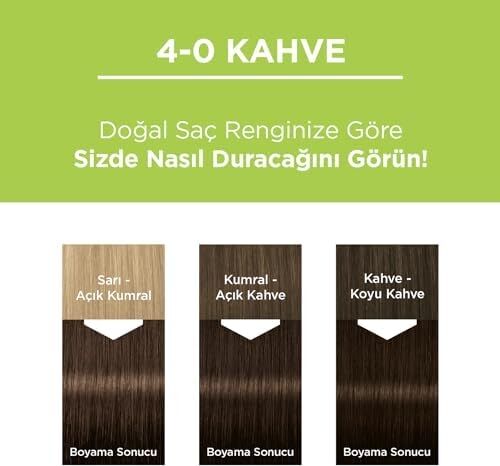 Kalıcı Doğal Renkler 4-0 Kahve Saç Boyası