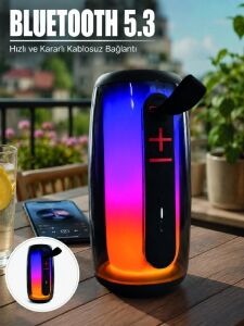 Rgb LED Taşınabilir Bluetooth Speaker Güçlü Bas Ses Type-C Şarj Girişli