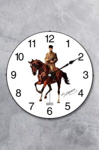 Atatürk Duvar Saati Akar Saniye Sessiz Mekanizma 36 cm