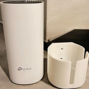 Deco M4 ve E4 Uyumlu Duvar Askı Standı - Beyaz Mesh Wifi Montaj Aparatı
