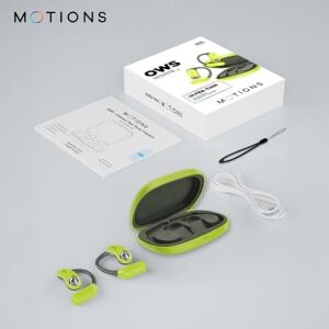 Motıons, MS-E52 Ows, Açık Kulak Tasarımlı Kablosuz Spor Kulaklık, Bluetooth 5.3, 30 Saat Pil Ömrü, Ultra Ince, Hafif, Ergonomik Tasarım, Çift Cihaz Desteği, Wireless, Yeşil
