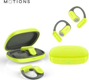 Motıons, MS-E52 Ows, Açık Kulak Tasarımlı Kablosuz Spor Kulaklık, Bluetooth 5.3, 30 Saat Pil Ömrü, Ultra Ince, Hafif, Ergonomik Tasarım, Çift Cihaz Desteği, Wireless, Yeşil
