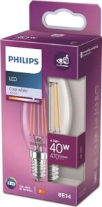 LED Classic 40W B35 E14 Mum Tipi Beyaz Işık Dim Edilmez Filament LED Ampul