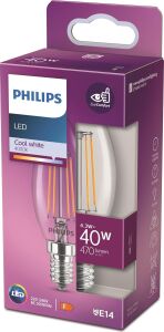 LED Classic 40W B35 E14 Mum Tipi Beyaz Işık Dim Edilmez Filament LED Ampul