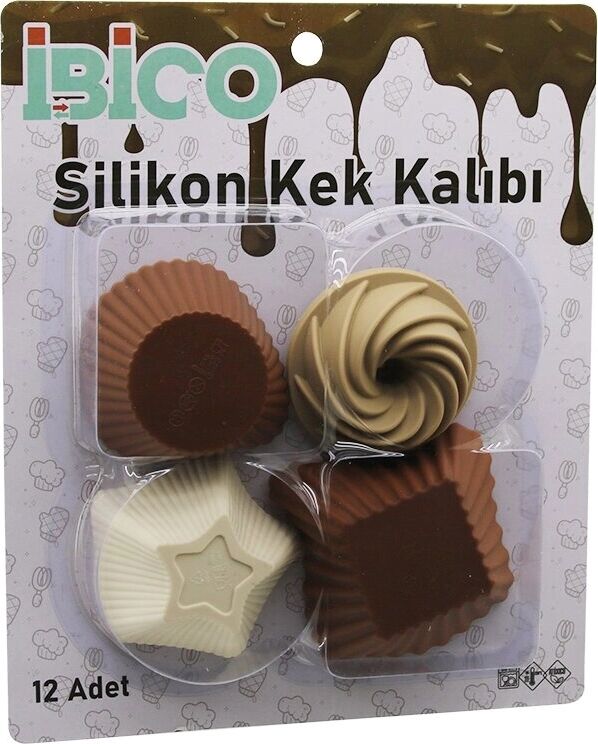 Muffin Kek Kalıbı Seti - 12'li Paket - Karışık Şekilli Set
