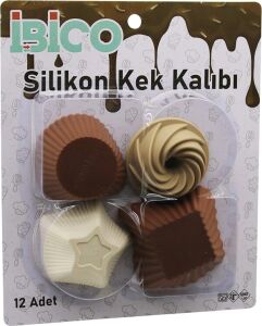 Muffin Kek Kalıbı Seti - 12'li Paket - Karışık Şekilli Set