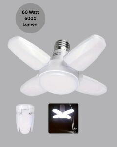 Katlanabilir 4 Kollu LED Ampül 60 Watt 6000 Lumen Beyaz Işık