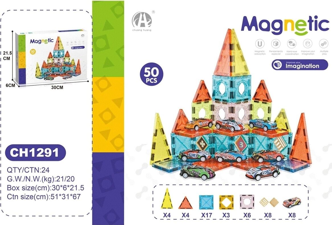 5.5cm Manyetik Blok 50 Parça