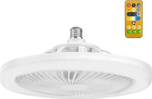 LED Işıklı Tavan Vantilatörü, 3 Farklı Işık Modu, 3 Seviye Güçlü Fan Modu, Uzaktan Kumandalı, Ayarlanabilir Parlaklık Ayarı, Kolay Kurulumlu, Ev Ofis Balkon Bahçe Için Tavan Pervane Vantilatörü