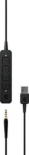 Epos | Sennheiser Adapt 135 USB Iı (1000914) - Kablolu, Tek Taraflı Kulaklık - 3,5 mm Jak ve USB Bağlanabilirliği - Uc Optimize Edilmiş - Üstün Ses - Geliştirilmiş Konfor - Çağrı Kontrolü - Siyah