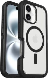 iPhone 16 Uyumlu Defender Series Xt Magsafe Kılıf, Darbeye Karşı Koruyucu Kılıf, Şeffaf/siyah