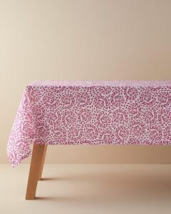 Carnival Floral Polyester Masa Örtüsü Fuşya