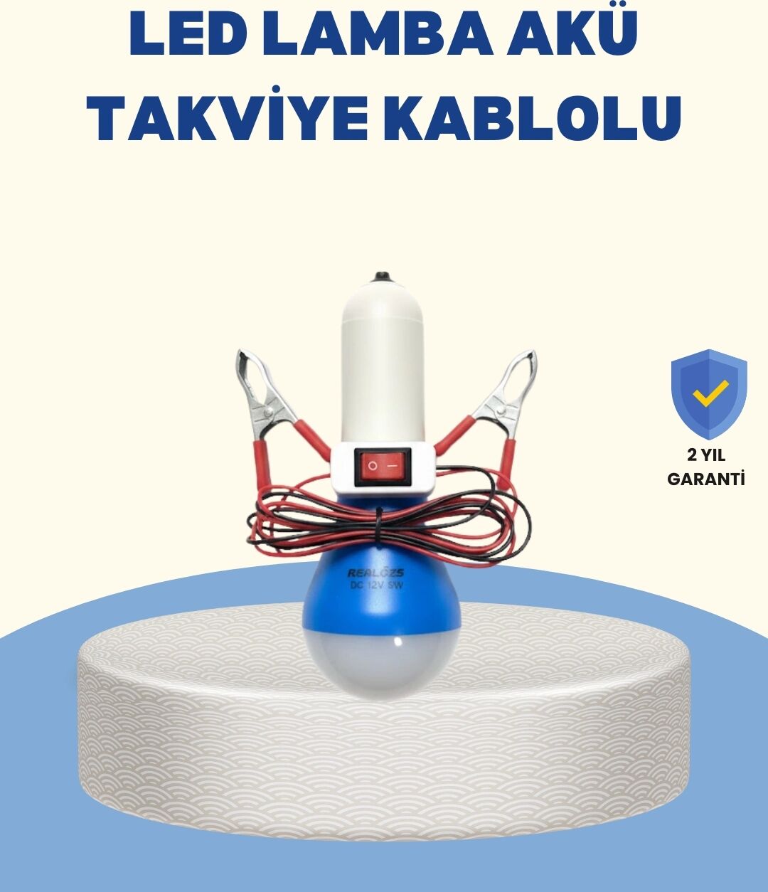 Timsah Kıskaçlı 12V LED Ampul Kamp ve Acil Durum Lambası
