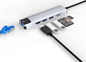 USB C Çoklu Port Adaptör HDMI USB Ethernet Sd Kart Hub