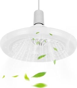 Kumandalı 3 Mod Işıklı ve Fanlı Zaman Ayarlı Ledli Lambalı Tavan Vantilatörü E27 Duy, Duya Takılabilen, Ayarlanabilir Fan Hızları, Zamanlayıcılı, Ortam Serinletici