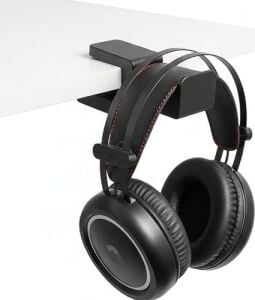 Premium Siyah Asılabilir Masa Kenarı Kulaklık Standı, Ergonomik ve Sağlam