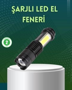 4 Modlu USB Şarjlı LED El Feneri Kamp ve Outdoor