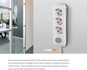 Multi-Let 3lü Topraklı Kablolu Ç.k 5mt Priz, Beyaz