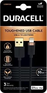 0,3m Lightning To Usb-A Örgülü Şarj Kablosu - Siyah