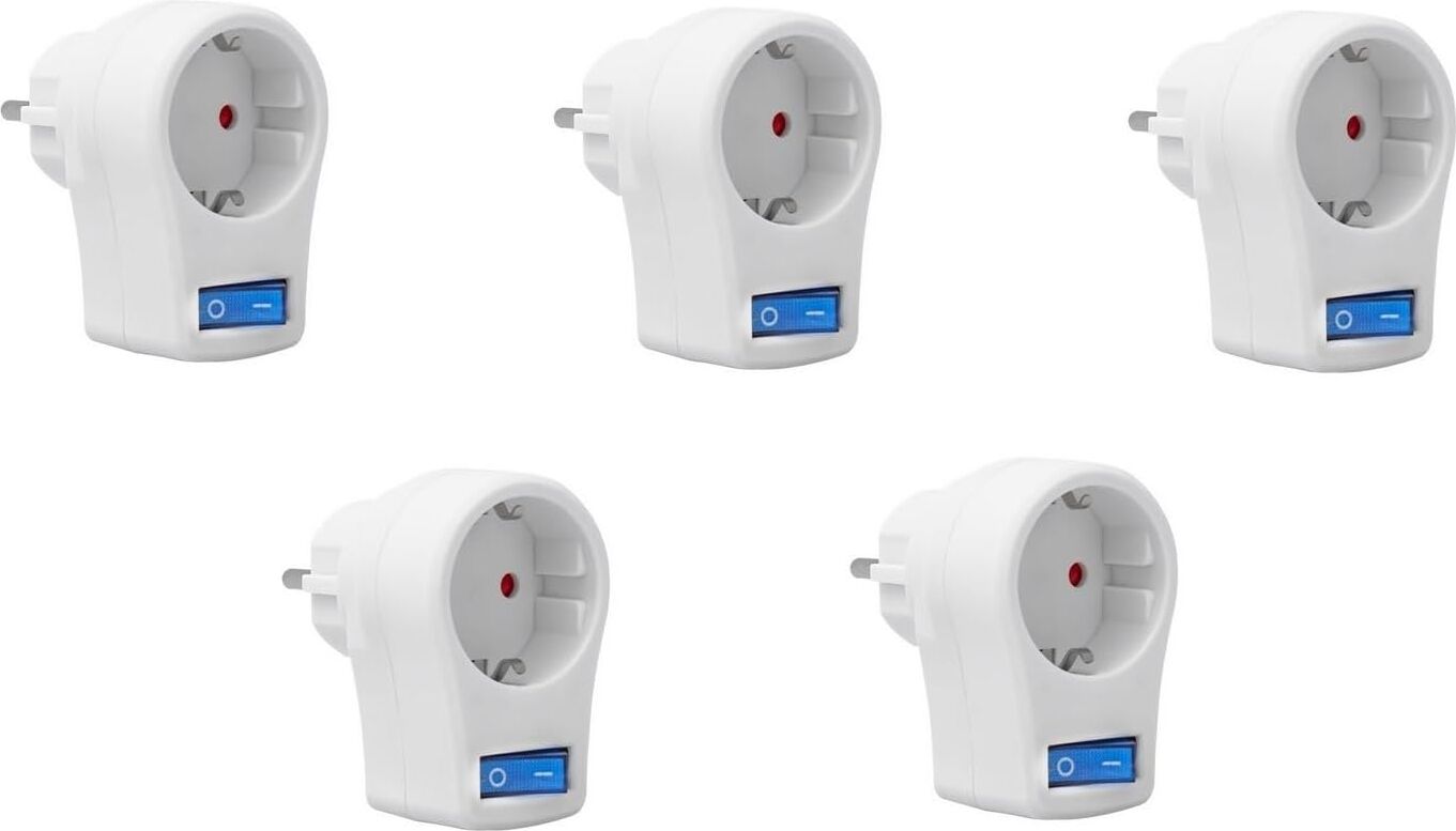 Anahtarlı Akım Korumalı Tekli Priz 10 Amper - 2510 Watt, , Bilgisayar, Buzdolabı, Televizyon, Çamaşır Makinesi, 5 Adet