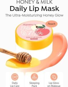 Bal ve Süt Özlü Besleyici Nemlendirici Dudak Maskesi A'pıeu ve Daily Lip Mask, Peach