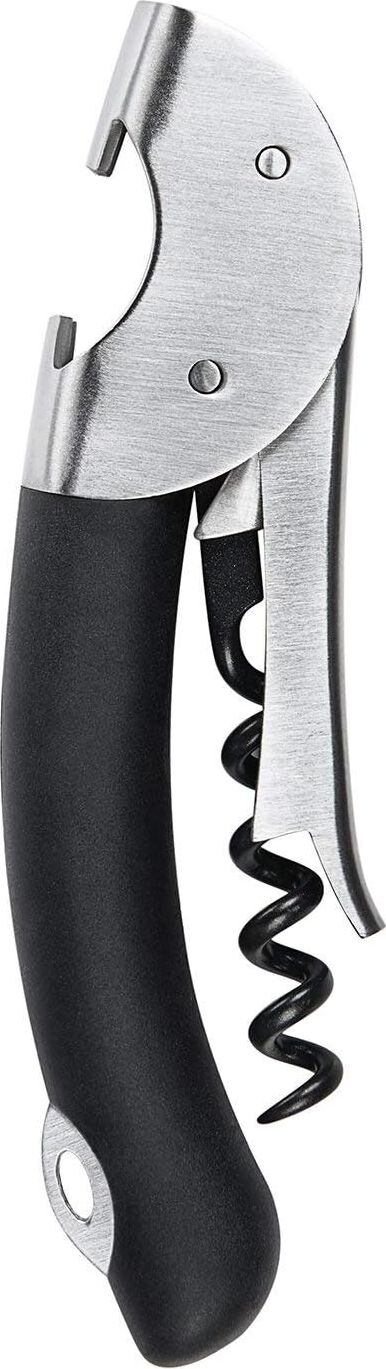 Çelik Çift Kollu Garson Tirbuşon, Gümüş/siyah, 1 Ct