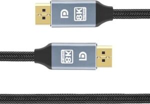 1.5 Metre 8k Displayport Kablosu Dp 1.4V, 8k 240Hz Uhd, 7680X4320P, Projeksiyon Için Yüksek Hızda Bağlantı, Notebook, Tv, Game Box ve Projeksiyon Cihazı Uyumlu | ZR832 (1.5 Metre)