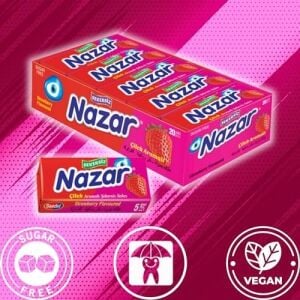 Şekersiz Çilek Aromalı Sakız Damlaları 5 x 20 Adet
