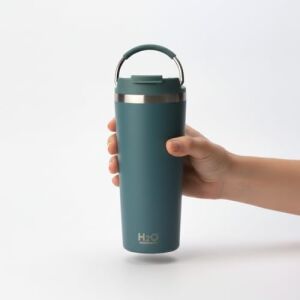 660 ml Pipetli Paslanmaz Çelik Termos Kupa - 4 Renk Seçeneği (Krem, Yeşil, Siyah, Mavi) - Büyük Boy (Venti) Sıcak ve Soğuk Tutan Mug (Yeşil)