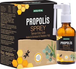 Aksuvital Propolisli Boğaz Spreyi 20ML | Kekik, Ekinezya ve Okaliptus Yağı Içerikli | Doğal Ağız ve Boğaz Bakımı | Ferahlatıcı Sprey Form | Türkiye Menşeli