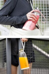 Wrapsol Smoothie  Taşınabilir Şarjlı Kişisel Mini Meyve Karıştırıcı 500 ml (Pembe)