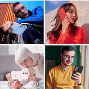-  Galaxy A56 ile Uyumlu Kılıf Magsafe ile Uyumlu Halkalı Extra Standlı Içi Kadife Yumuşak Renkli Silikon Kapak