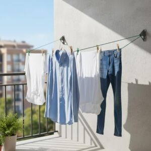 20 Metre Pvc Kaplı Çelik Çamaşır Ipi – Dayanıklı, Paslanmaz, Kopmaya Karşı Güçlü – Balkon, Bahçe ve Banyo Kullanımı