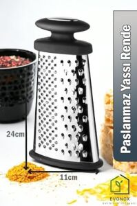 Paslanmaz Çelik Yassı Tutmalı Rende, 3 Yönlü Rendeleme Yassı Tasarım 24 * 11 * 4cm