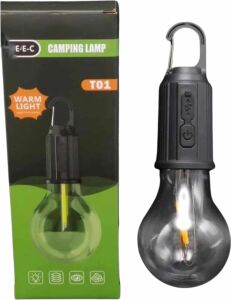 Şarjlı Dekoratif Kamp Lambası Askılı Ampul LED Işık Type-C Girişli