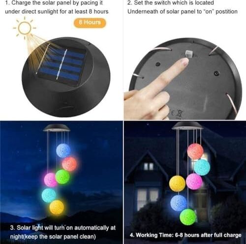 Solar Garden Lights Hanging Eva Ball Güneş Enerjili Asılabilir Bahçe Aydınlatma IP44 Dış Mekan Dekoratif LED Işık 6 Saat Şarj 8 Saat Aydınlatma Eva Top Sarkıt Lamba | Tp6