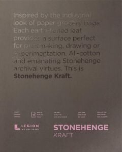 STONEHENGE%100 Pamuk Orta Ağırlık Pedi, Kraft, 250GSM, Kuru Ortam Için 15 Yaprak (11X14)