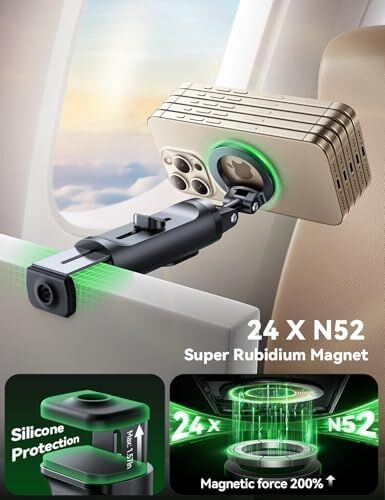Magsafe Cep Telefonu Tutucu, Uçak, All-In-1 Seyahat Cihazı, 360° Dönebilir, Uzatılabilir Selfie Çubuğu, Tripod ve Uzaktan Kumandalı, Cep Telefonu Standı, Iphone, , Android Akıllı