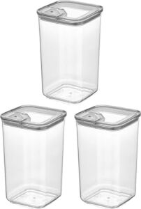 Evle Pratik Kapak Saklama Kabı 3 x 1,2 L, Çok Renkli