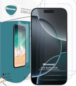 Apple iPhone 16 Pro Max Screen Protector Nano Glass Cam Ekran Koruyucu (3`lü Paket) [iphone 16 Pro Max ile Uyumlu Ekran Koruyucu - Şeffaf]