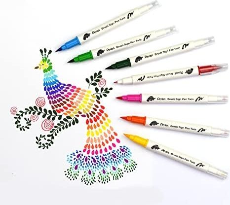 Brush Sing Pen Twin Çift Taraflı Fırça Uçlu Kalem Altın