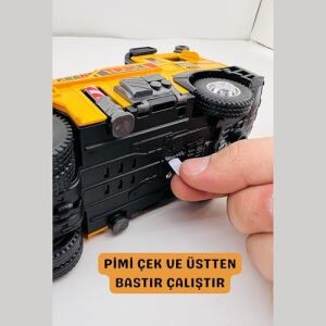 /oyuncak Iş Makinesi Sesli Işıklı Çek Bırak Vinç, Kule Vinç ve Kepçe 30 cm Aksesuarlı Kapıları Açılan (Kule Vinç)
