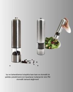 Tek Elle Kullanılan Otomatik Baharat Değirmeni Işıklı Sistem