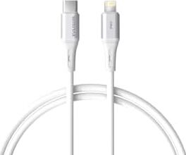 Type C-Lightning 27WATT Pd Hızlı Şarj Kablosu (Beyaz/gümüş Metal) (100 Cm)